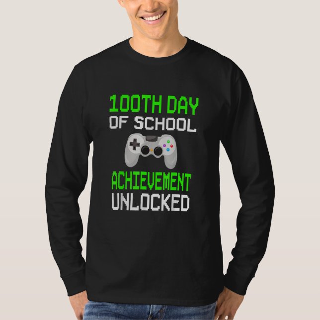 Camiseta 100th Day Of School Unlocked Video Game Happy Boys (Frente)