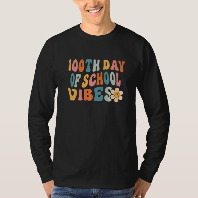 Camiseta 100th Day of School Vibes Teachers Kids Child Happ (Frente)