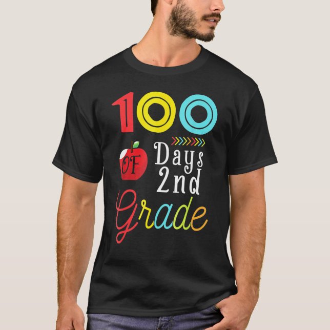 Camiseta 100th Day Second Grade Student Gift 100 Days Of Sc (Frente)