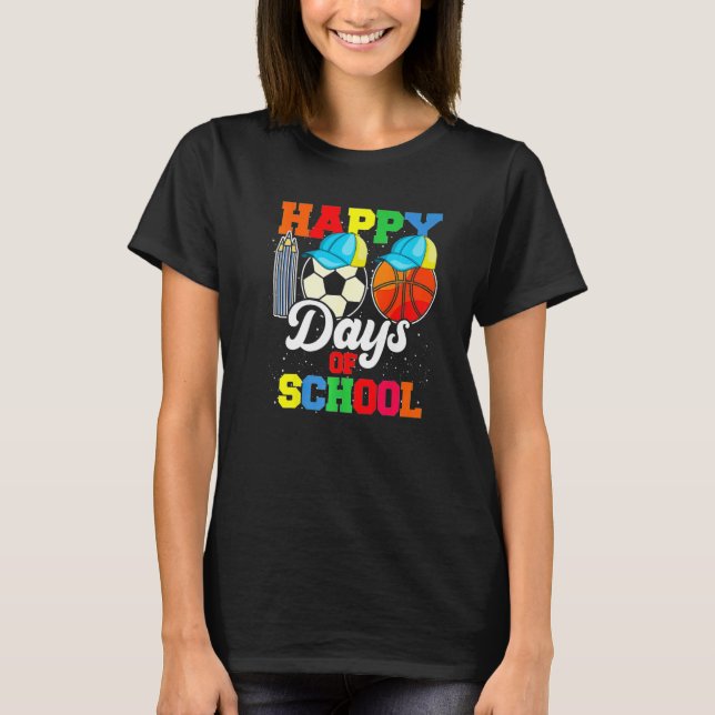Camiseta 100th Day Student Boys Girls Basketball 100 Days O (Frente)