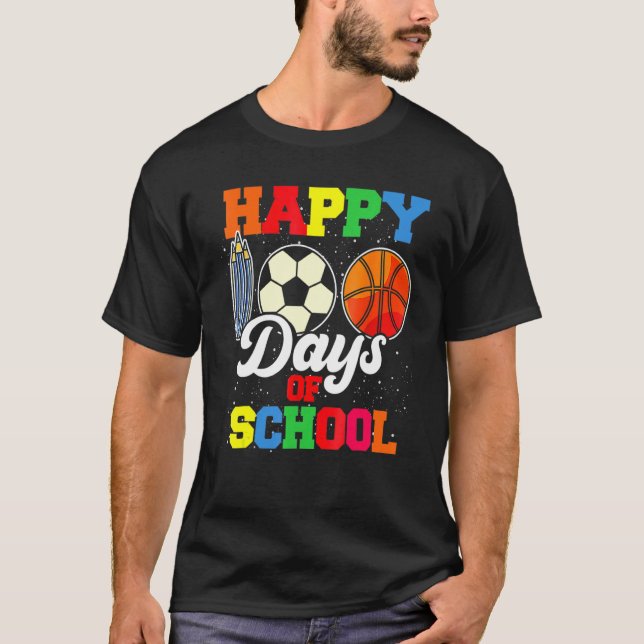 Camiseta 100th Day Student Boys Girls Basketball 100 Days O (Frente)
