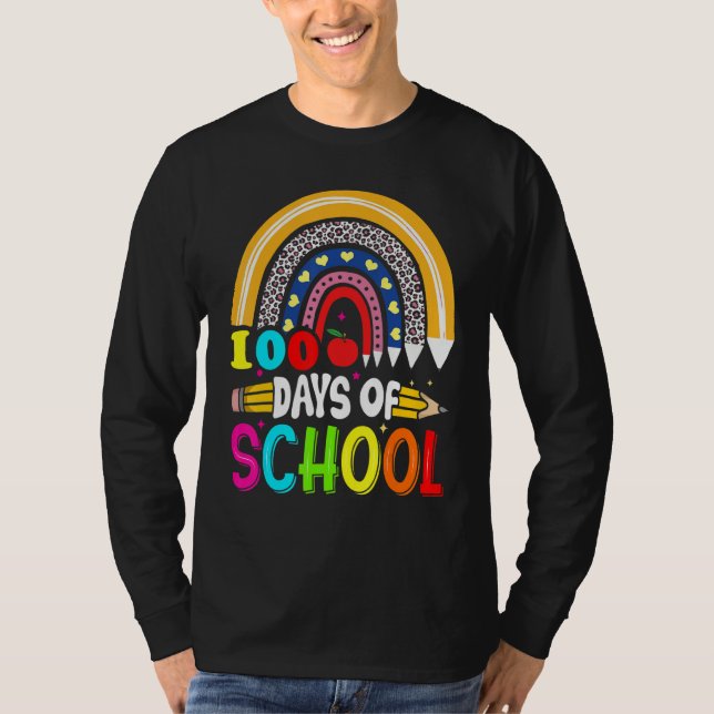 Camiseta 100th Days of School Teacher Kids - 100 Days Smart (Frente)