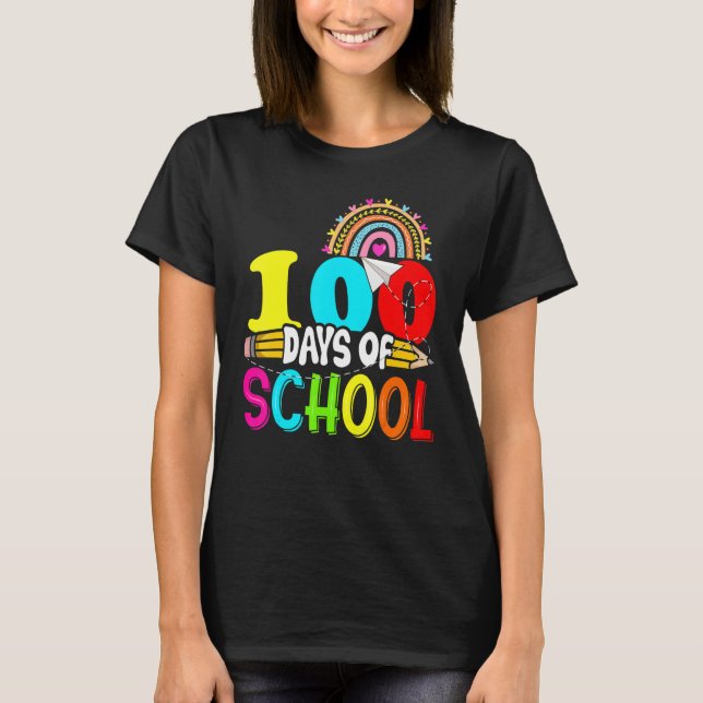 Camiseta 100th Days of School Teacher Kids - 100 Days Smart (Frente)
