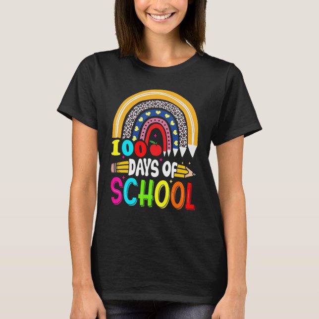 Camiseta 100th Days of School Teacher Kids - 100 Days Smart (Frente)