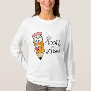 Camiseta 100th dia bonito do presente dos desenhos animados