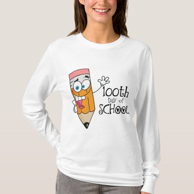 Camiseta 100th dia bonito do presente dos desenhos animados (Frente)