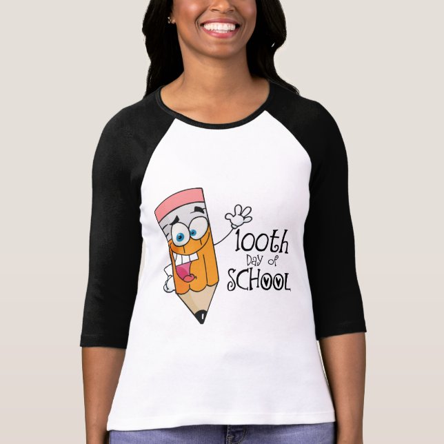 Camiseta 100th dia bonito do presente dos desenhos animados (Frente)