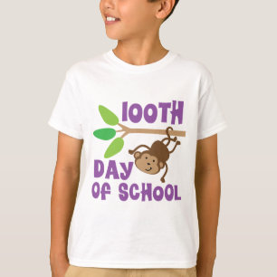 Camiseta 100th O dia da escola caçoa o t-shirt do macaco