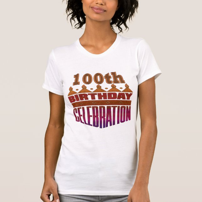 Camiseta 100th Presentes da celebração do aniversário (Frente)