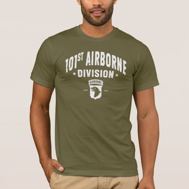 Camiseta 10101 Divisão de Transporte Aéreo Branca, Em Desta (Frente)