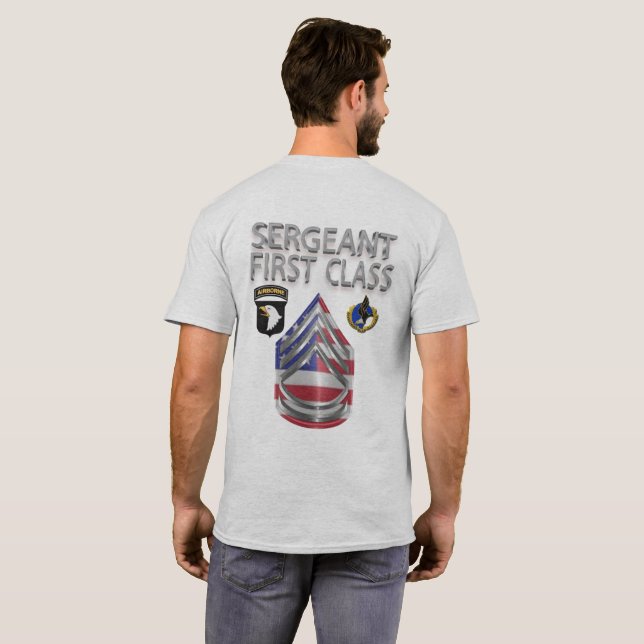 Camiseta 10101Sargento da Divisão de Transporte Aéreo de ru (Parte Traseira Completa)