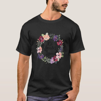 Camiseta 101 Anos Floral Amado Aniversário de 101 anos Mulh