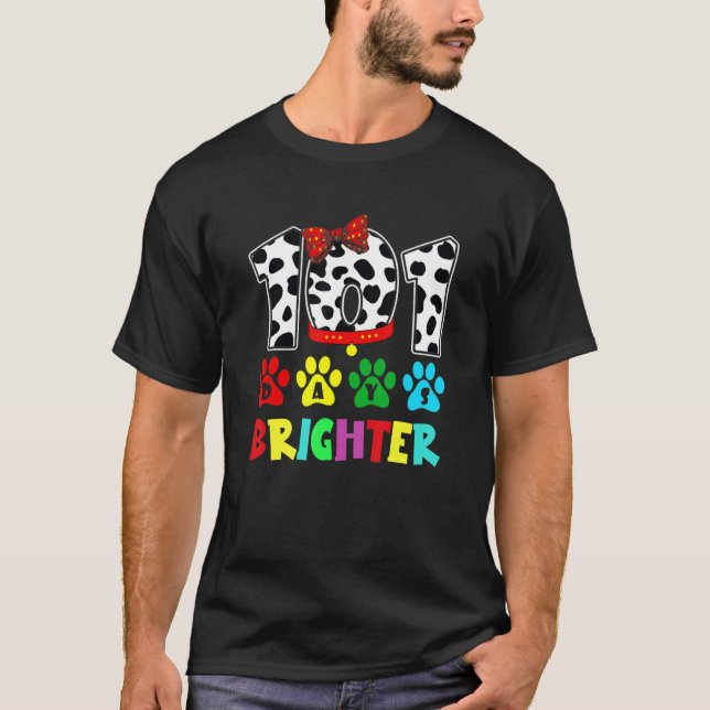 Camiseta 101 Days Brighter Dog 100th Days Smarter Teacher (Frente)