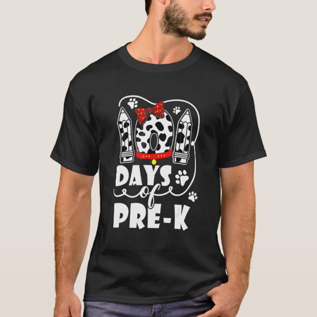 Camiseta 101 Days School Pre K Dog 100 Days Smarter Student (Frente)