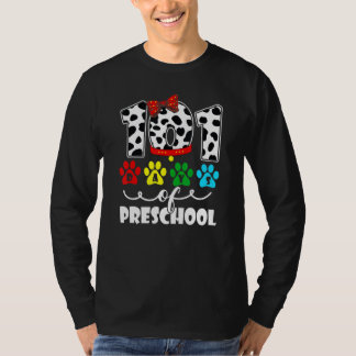 Camiseta 101 Days School Preschool Dog 100 Days Smarter Stu