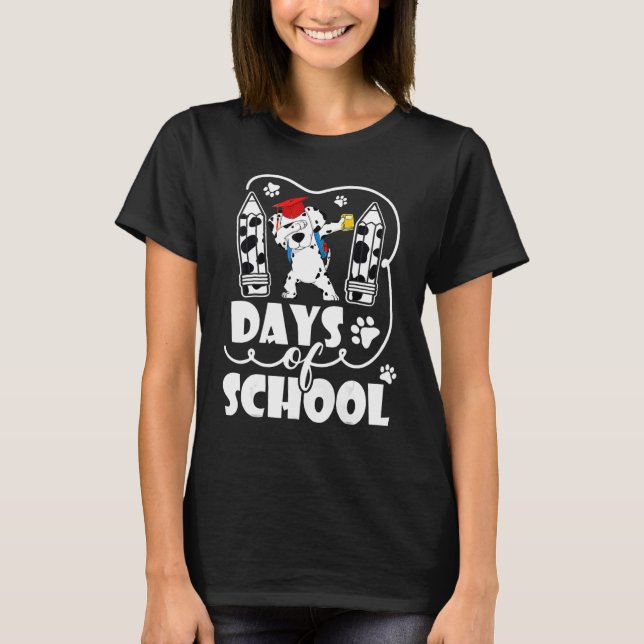 Camiseta 101 Days Smarter Funny Dabbing Dog Teacher Boys Ki (Frente)