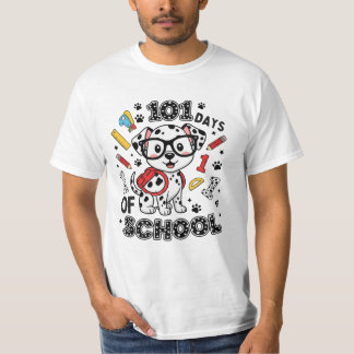 Camiseta 101 Dias de Escola Cachorro Fofo de Volta à Escola