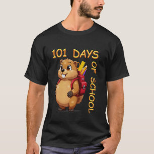 Camiseta 101 Dias de Escola Dabbing Groundhog Professor Eng