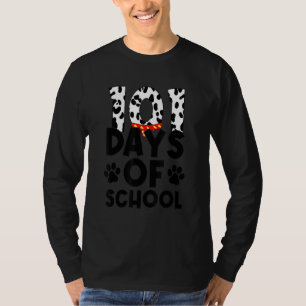 Camiseta 101 Dias De Escola Hoje, Tee Engraçado Pet Dalmati