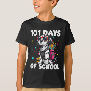 Camiseta 101 Dias De Menino De Cachorro Da Escola 100. º Di