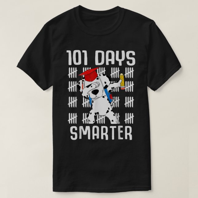Camiseta 101 Dias Mais Inteligentes Professores De Cão De D (Frente do Design)