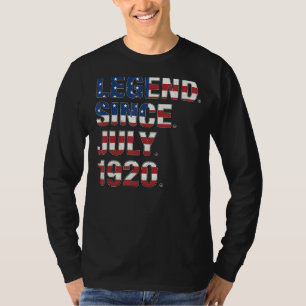 Camiseta 102ª Legenda de Aniversário Desde julho de 1920 Ba