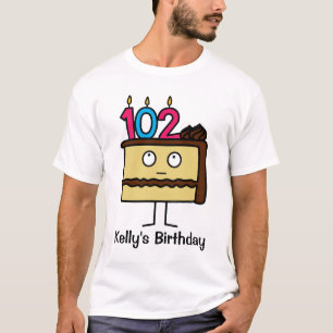 Camiseta 102nd Bolo de aniversário com velas