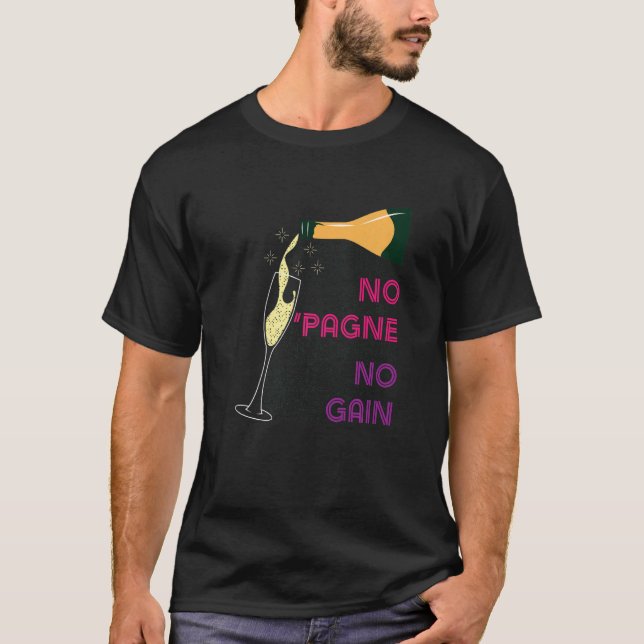 Camiseta 10544300001^No 'Pagne No Gain^ ^Wine^Workout^Sayin (Frente)