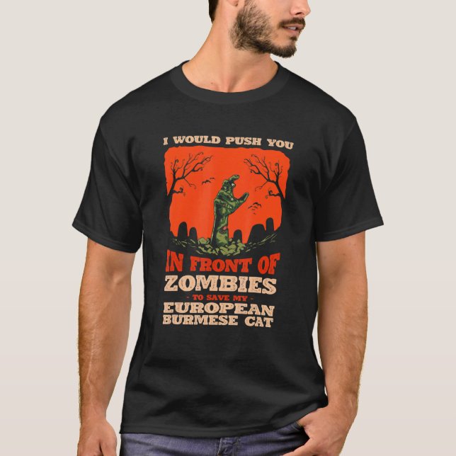 Camiseta 10548100065^Empurra-O Em Zombies Para Salvar A Min (Frente)