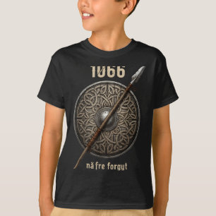 Camiseta 1066 Naefre Forgyt Nunca Esquecer Viking Inglaterr