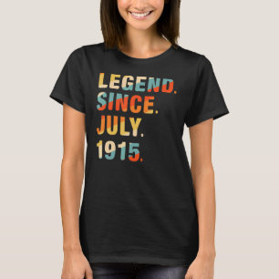 Camiseta 107. º Aniversário, 107 anos Legenda desde 19 de j