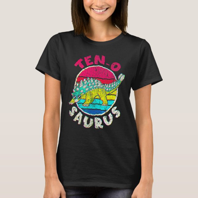Camiseta 10.º Aniversário 10.º Surus I Ankylosaurus I Famíl (Frente)