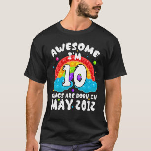 Camiseta 10.º Aniversário 10 Anos Espetacular Desde maio de