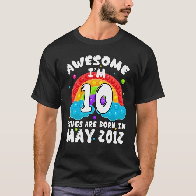 Camiseta 10.º Aniversário 10 Anos Espetacular Desde maio de (Frente)