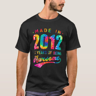 Camiseta 10.º aniversário 10 anos Tie Dye 2012 Incrível