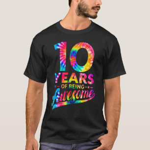 Camiseta 10.º Aniversário 10 anos Tie Dye Incrível Homens