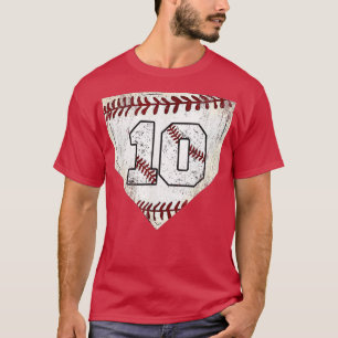 Camiseta 10.º Aniversário Baseball Grande Número Dez 10 Ano