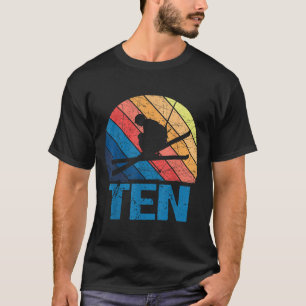 Camiseta 10.º aniversário do Esqui de Esqui com Esqui de 10