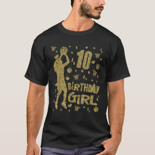 Camiseta 10.º Aniversário Garotas Fãs de Basquete Jogadoras