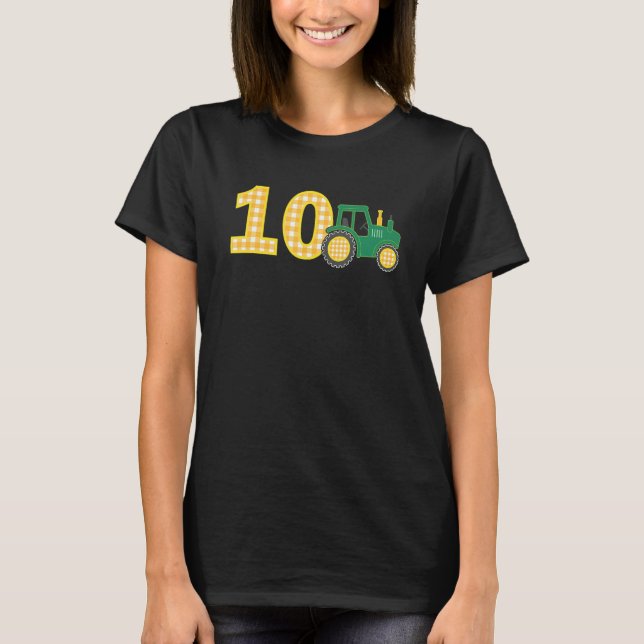 Camiseta 10.º Aniversário Garoto de 10 anos Trator de Camin (Frente)
