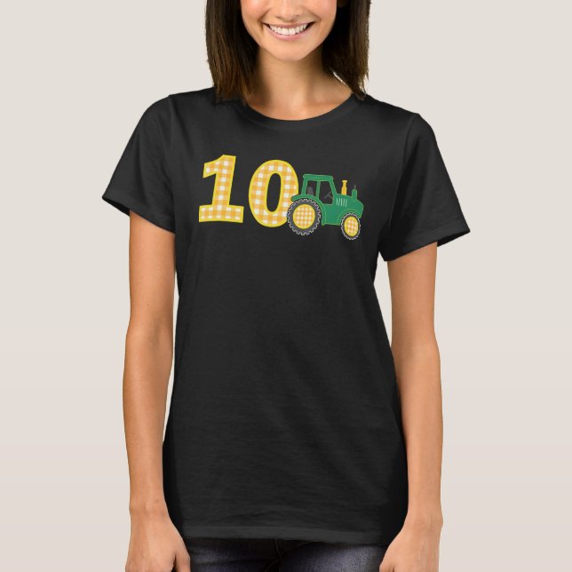 Camiseta 10.º Aniversário Garoto de 10 anos Trator de Camin (Frente)