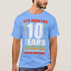 Camiseta 10.º Aniversário Meninos De 10 Anos Meninas Crianç