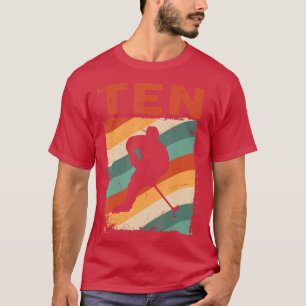 Camiseta 10.º Aniversário Retro Hóquei no Gelo 10 Anos Garo