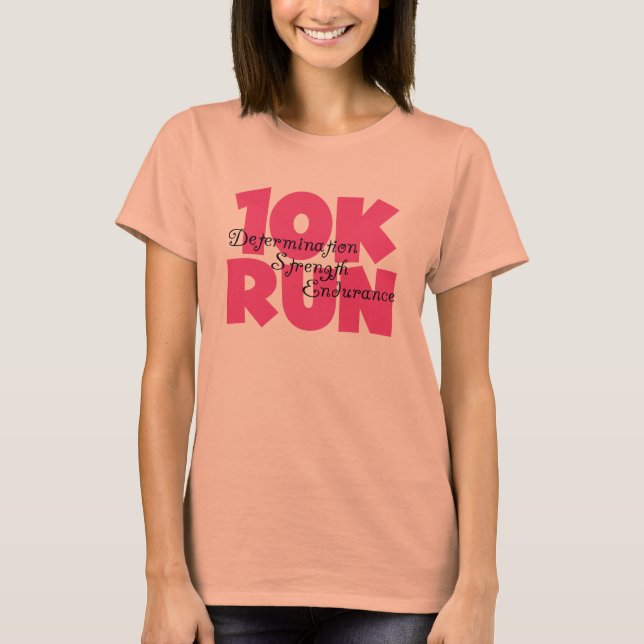 Camiseta 10.000 Esportes Rosa Em Execução (Frente)