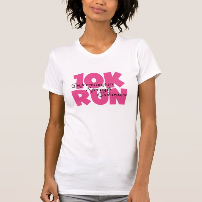 Camiseta 10.000 Esportes Rosa Em Execução (Frente)