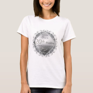 Camiseta 10,11,20,25,Aniversário de Casamento de 70