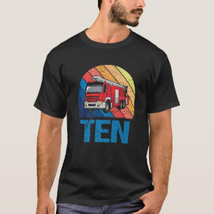 Camiseta 10 anos, 10 anos, Aniversário, Bombeiro Tru