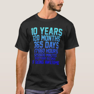Camiseta 10 anos 10.o aniversário 120 meses 1