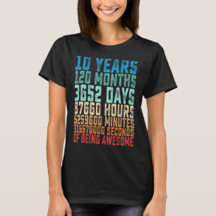 Camiseta 10 Anos 120 Meses 3652 Dias 0. Data de nascimento