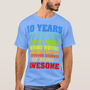Camiseta 10 Anos 120 Meses De Estar Incrível 10º Aniversári